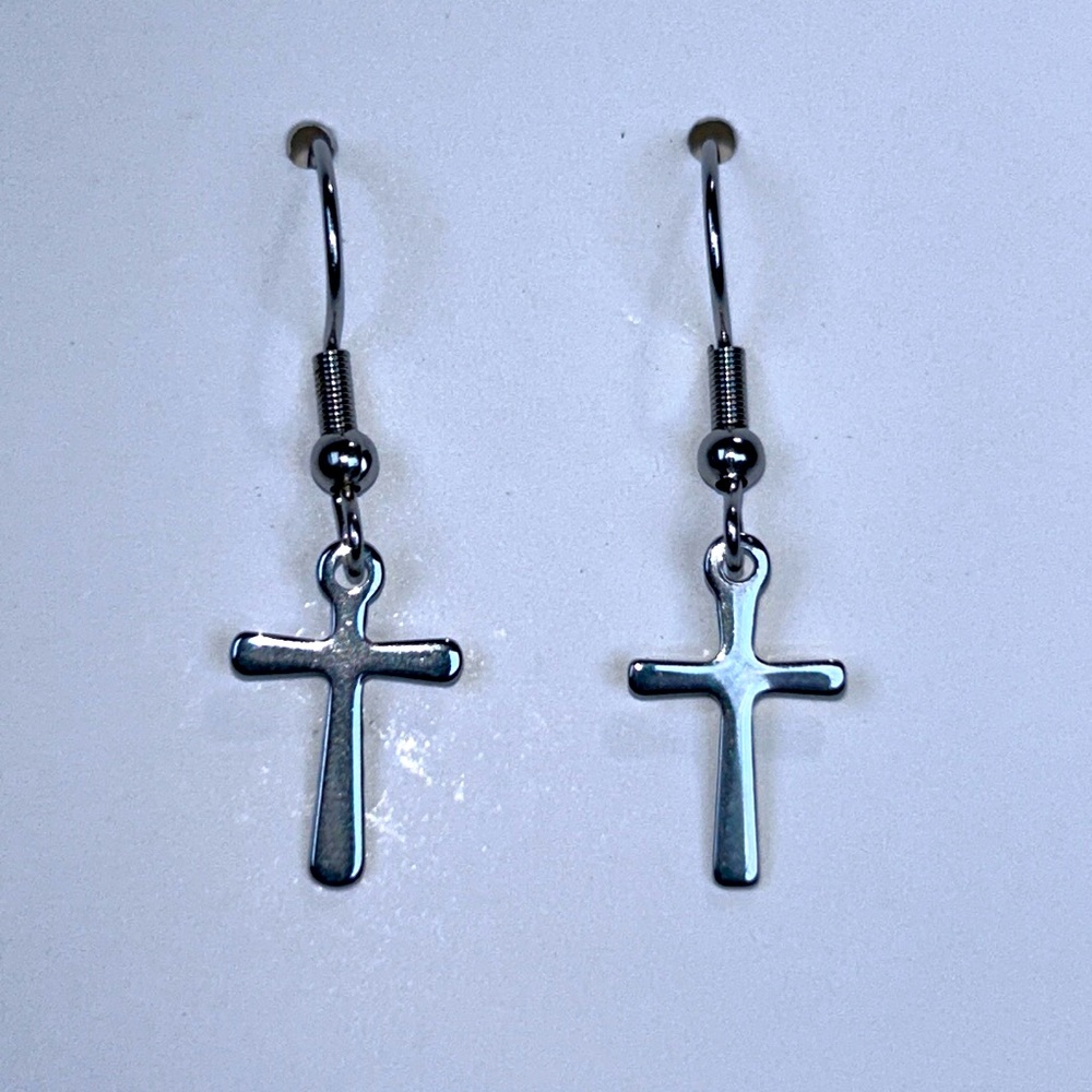 Artisan Handmade Hypoallergenic Stainless Steel Cross Earrings Modern Faith Boho